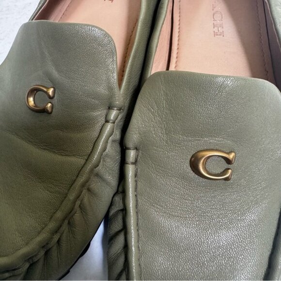 Coach Ronnie Loafer C Logo Leather Driving Shoes Slip On Minimalist Comfort Flat - Picture 6 of 16